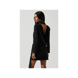 ASTR the Label REVOLVE Mini Dress Graciela Front Wrap Tie Suit Party Black XS/M